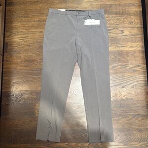Calvin Klein Gray Dress Pants with Straight-Leg Cut